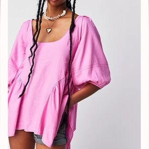 Free People Blossom Tunic in Hot Pink